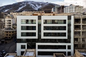 پروژه اجرا شده نمای ساختمان با آجر طرح چرم سفید
